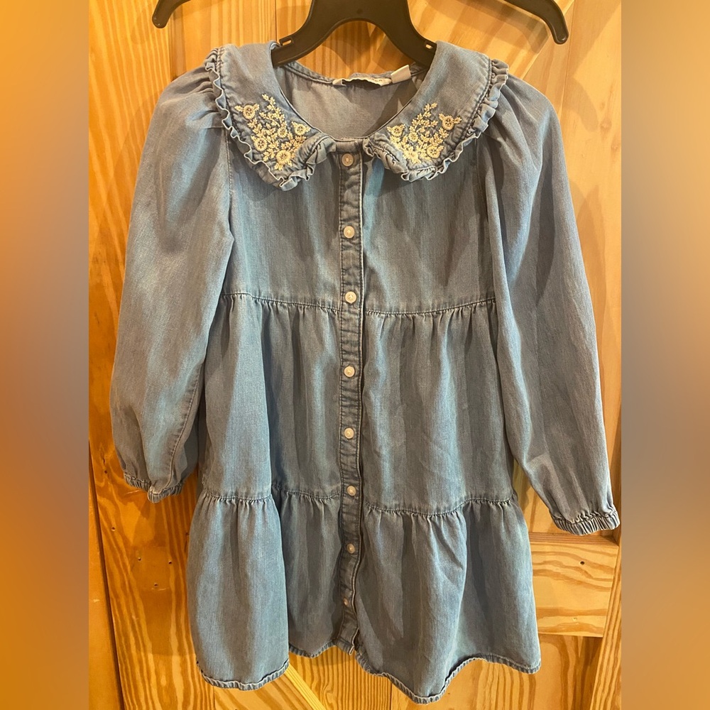Janie and Jack Denim Blue Floral Blouse